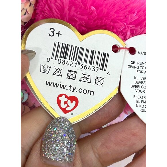 Ty Flippables Pinky Flamingo Beanie Babies Plush Toy Stuffed Animal Beanbag Kids - Picture 9 of 16